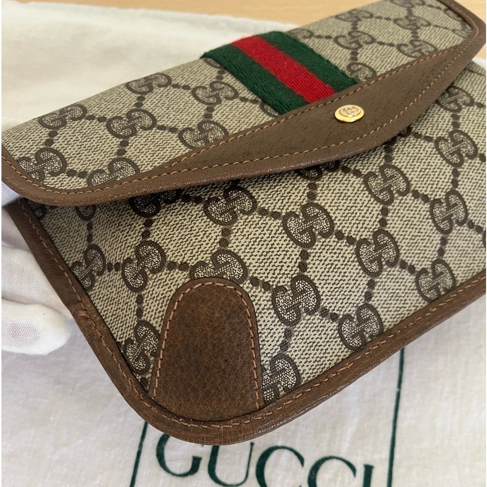 Vintage Gucci GG Supreme Sherry Line Clutch Italy Rare - Picture 6 of 15